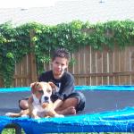 Jacob and Penny on the Trampoline