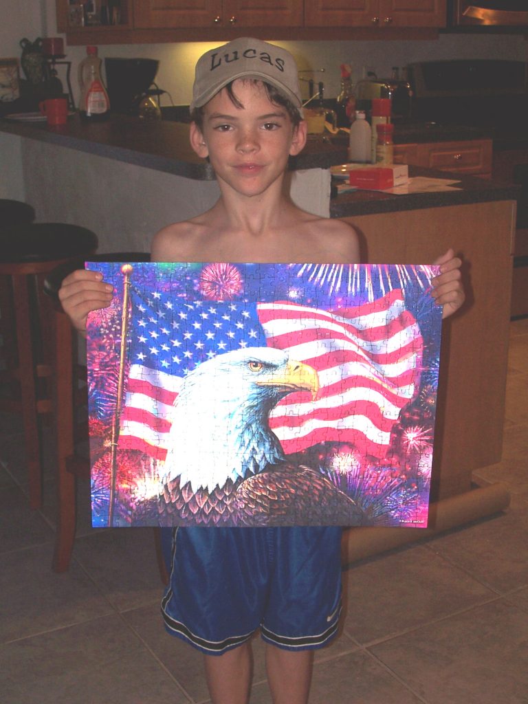 August 2006 - my patriot puzzle that had a lot of pieces - at the Port Orange Florida house